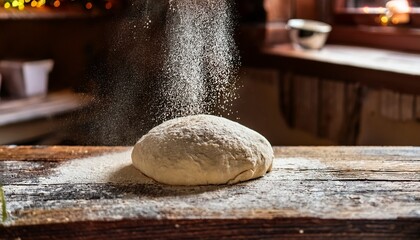 Obraz premium dough on wooden board
