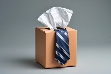 Tissue Box with Business Tie