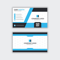 Personal Business Card Template with Blue color Clean & Professional Design