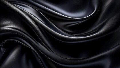 Obraz premium Smooth elegant black satin texture abstract background. Generated image