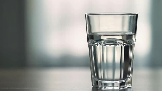 Water draining from glass, revealing gradual emptying atop weathered wooden surface, symbolizing temporal transformation