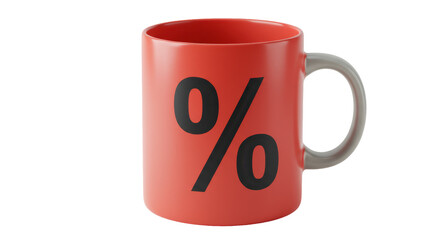 Isolated Mug with Percentage Sign