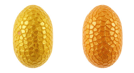 Isolated Golden Textured Eggs