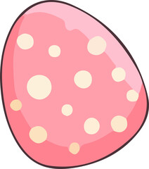 Adorable pink Easter egg illustration with light cream polka dots, ideal for spring holiday themes, children’s artwork, festive decor, and seasonal greeting card designs.