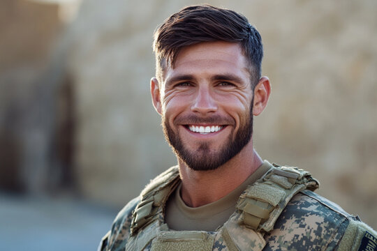 Portrait of a smiling military man