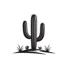 cactus vector silhouette clip art logo design illustration