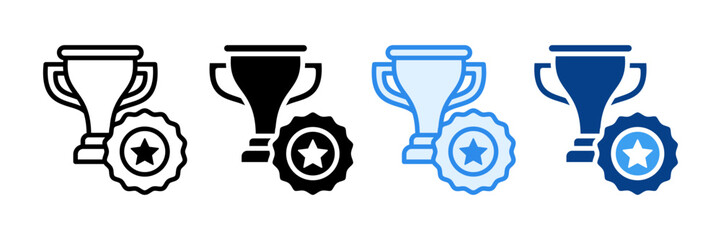 Trophy Icon Set Multiple Style Collection