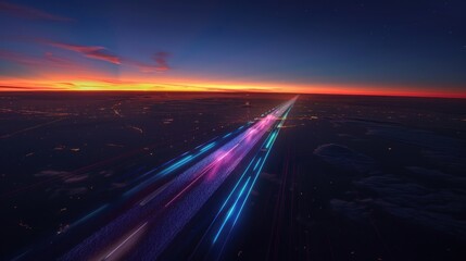 Twilight road horizon view