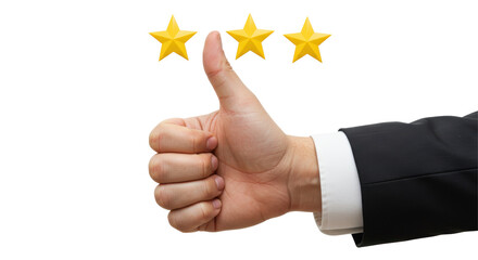 Isolated Thumbs Up with Stars