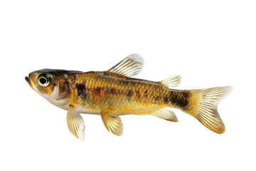 Obraz premium Captivating underwater life with a vibrant goldfish gracefully swimming isolated on transparent background