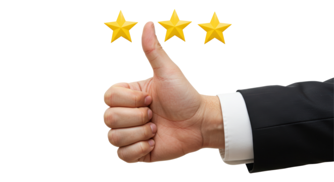 Isolated Thumbs Up with Stars