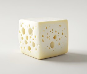 Milk cheese cubes isolated on a white background