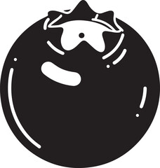 Obraz premium Vector Blueberry Icons - Black and White Fruit Clipart Set