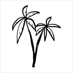 Palm Tree Silhouette Vector Tropical Beach and Nature Illustration