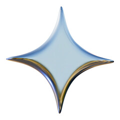 Y2K Isolated Chrome Metal Element. 3D Steel Element on Transparent Background	