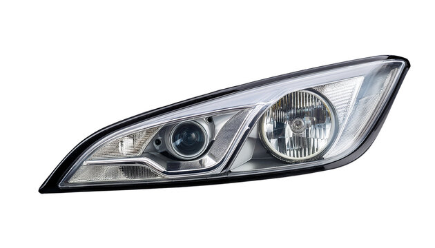 a headlight of car isolated on transparent background.