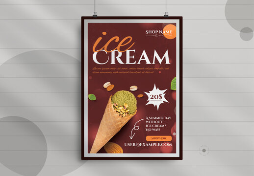 Cone Ice Cream Poster Design