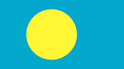 Sovereign state flag of country of Palau in official colors. Palau flag 
