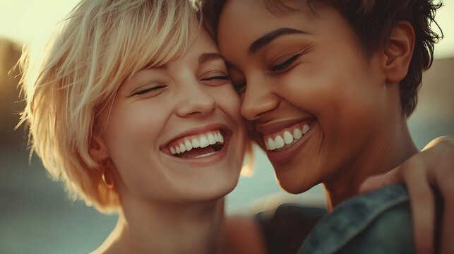 Gl&uuml;ckliches Frauenpaar