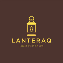 Lantern Line Art Logo – Simple lantern in clean lines, perfect for light or festival themes.