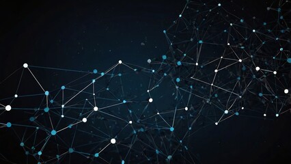 Starry night sky with abstract blue technology design