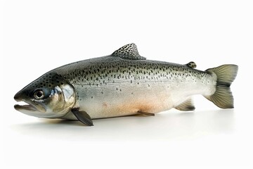 Obraz premium Freshly caught trout showcasing iridescent scales on a white background isolated on transparent background