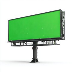 Obraz premium A blank green billboard mockup isolated on a white background
