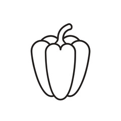 Capsicum outline vector on white background