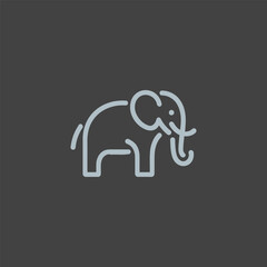 Elephant Line Art Logo – Calm and wise elephant in minimalist line art style.