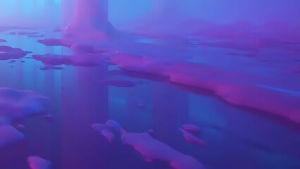 Abstract Purple and Blue Liquid Forms
