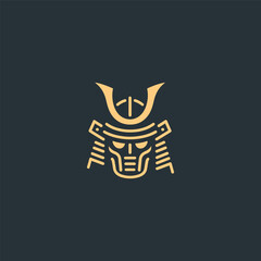 Samurai Head Line Art Logo – Bold samurai head in line art style showing strength and honor.