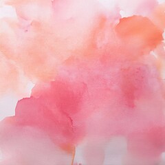 Fototapeta premium Abstract pink and orange watercolor texture with soft brushstrokes
