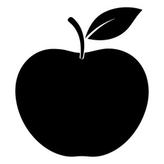 vector silhouette illustration of an apple