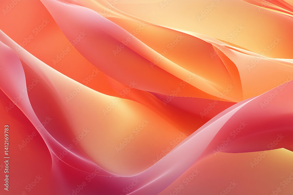 Wall mural elegant 3d abstract sleek wavy background ai generative technology