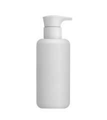 Mockup of plastic white pump bottle isolated on white