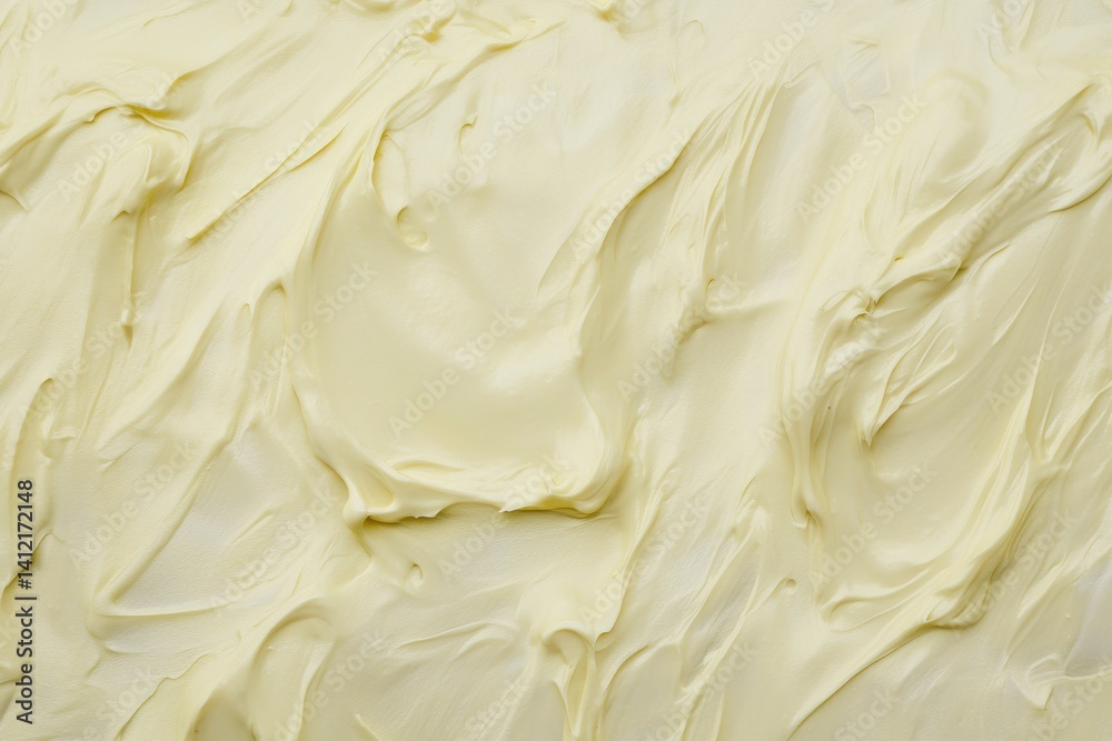 Poster Abstract background of smooth yellow cream texture. Wave patterns in smooth material creates an interesting abstract pattern.