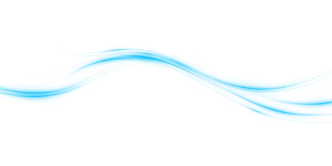 Glowing light line in blue color isolated on white. Futuristic neon line sign. 