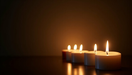 Elegant design capturing a dignified Memorial Day candlelight vigil with soft candle glow unified reflection and peaceful commemoration ideal for quality photo stock imagery in  Photo Stock  Concept  
