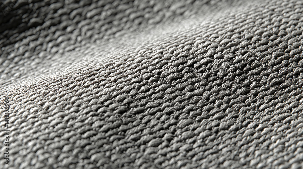 Aufkleber close-up of grey fabric texture, showing detailed weave pattern, creating a rough surface appearance