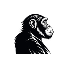 gorilla silhouette logo vector line art logo design
