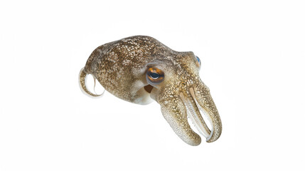 Obraz premium a close up of a squid's head on a transparent background, PNG image, PNG file, Generative art.
