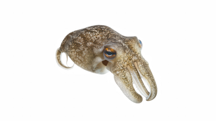 a close up of a squid's head on a transparent background, PNG image, PNG file, Generative art.