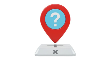 Isolated Question Mark Location Pin