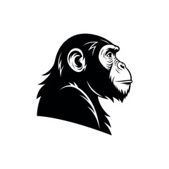 gorilla silhouette logo vector line art logo design