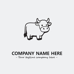 Cow illustration black and white for logo company vector image
