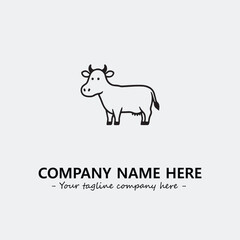 Cow illustration black and white for logo company vector image
