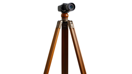 Professional Tripod Isolated on White Background for Photography Studio Use