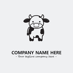 Cow illustration black and white for logo company vector image
