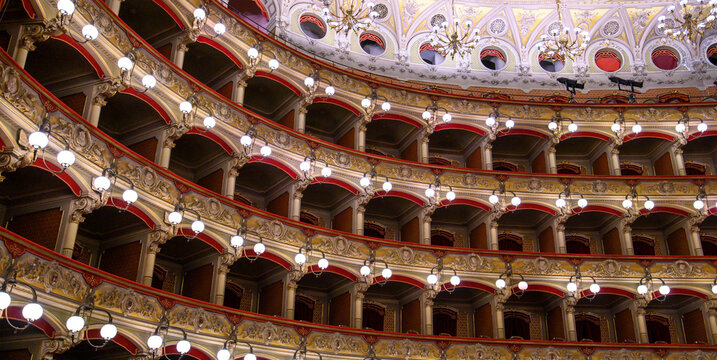 Catania, Italy - 12.04.2025: Interior of the Teatro Massimo Bellini