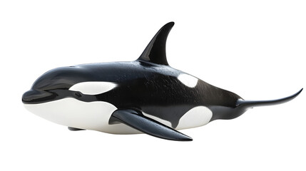 Obraz premium Majestic Orca Whale with Sleek Black and White Body Isolated on White Background